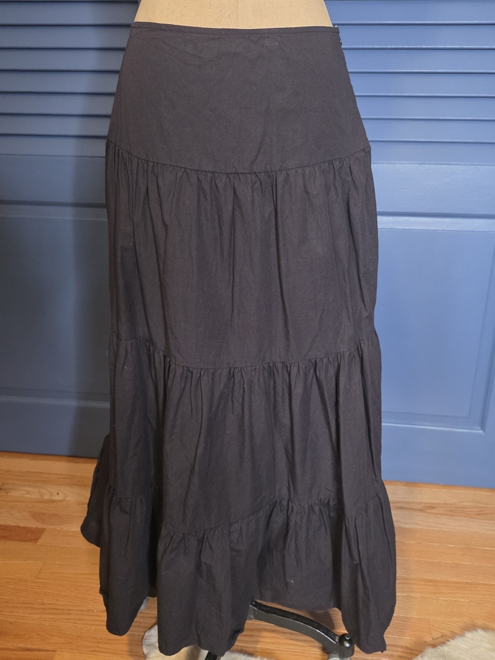 Boohoo Black Tiered Maxi Skirt